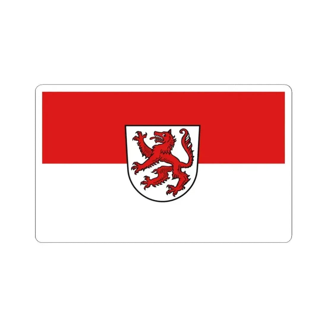 Flag of Passau 2 Germany - STICKER Vinyl Kiss-Cut Decal 3 Inch White - The Sticker Space