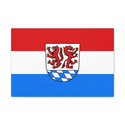 Flag of Passau Germany - Canvas Wall Art 18″ x 12″ 1.25" - The Sticker Space