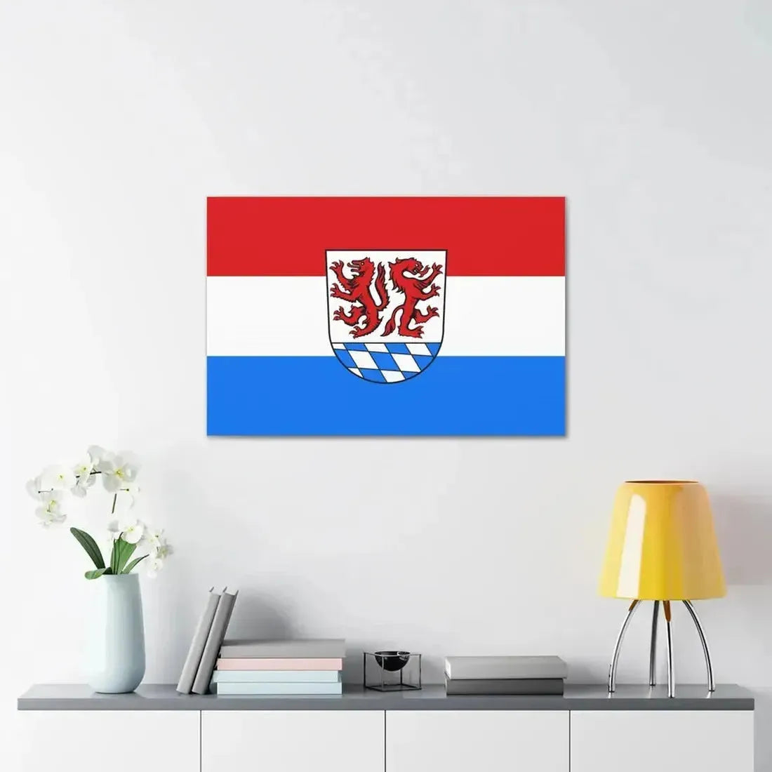 Flag of Passau Germany - Canvas Wall Art - The Sticker Space
