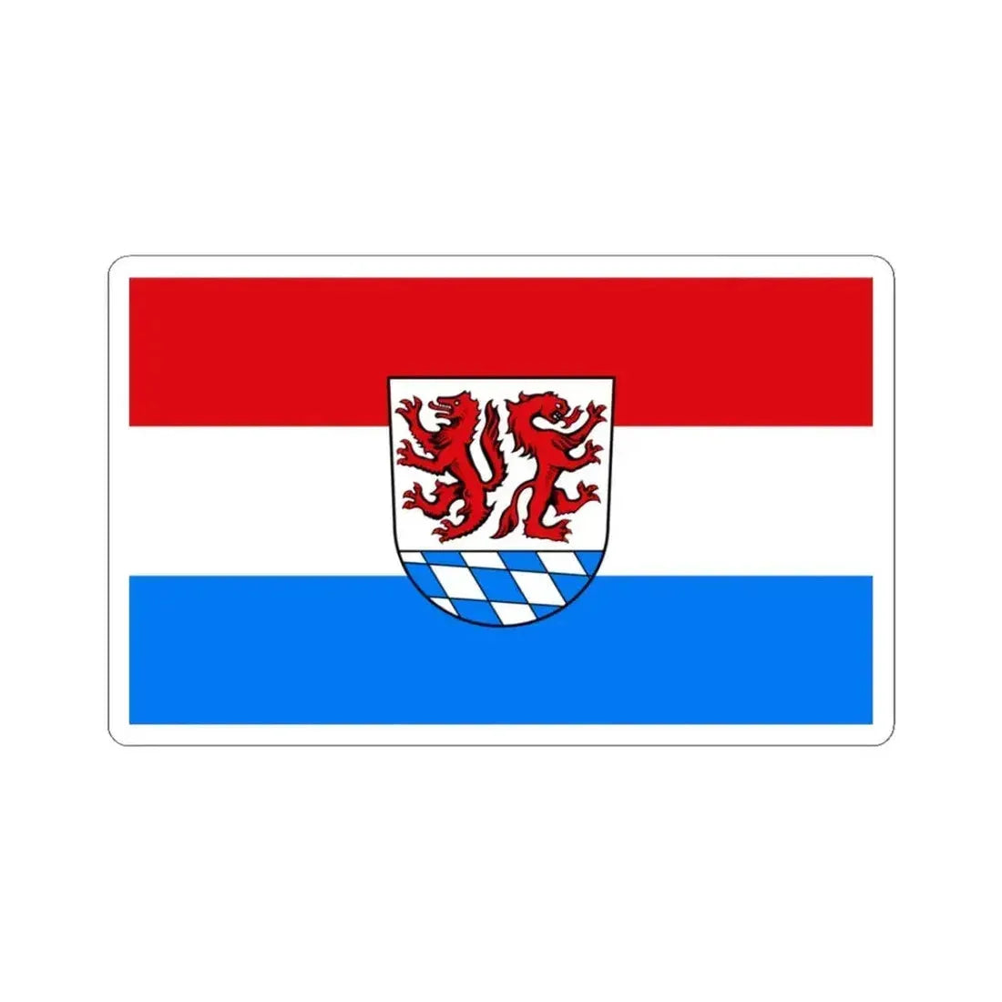 Flag of Passau Germany - STICKER Vinyl Kiss-Cut Decal 3 Inch White - The Sticker Space