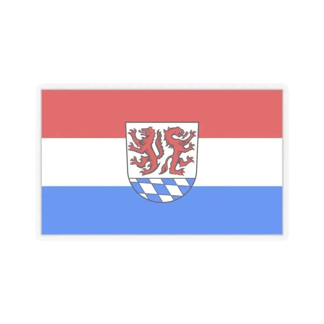 Flag of Passau Germany - STICKER Vinyl Kiss-Cut Decal 4 Inch Transparent - The Sticker Space