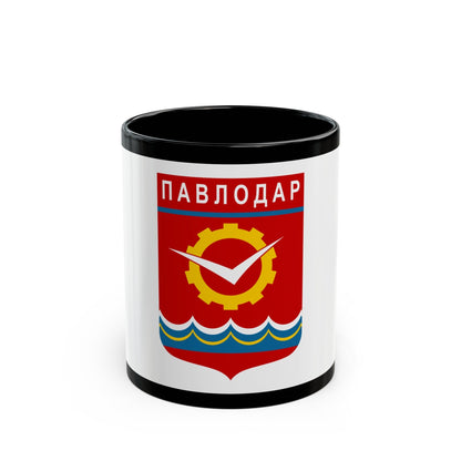 Flag of Pavlodar Kazakhstan - Black Coffee Mug-11oz-The Sticker Space