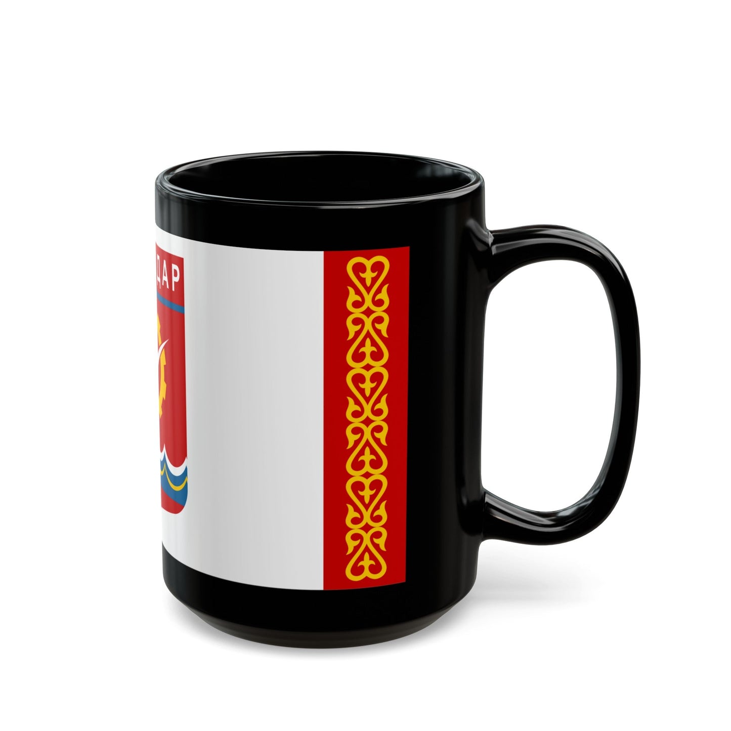 Flag of Pavlodar Kazakhstan - Black Coffee Mug-The Sticker Space