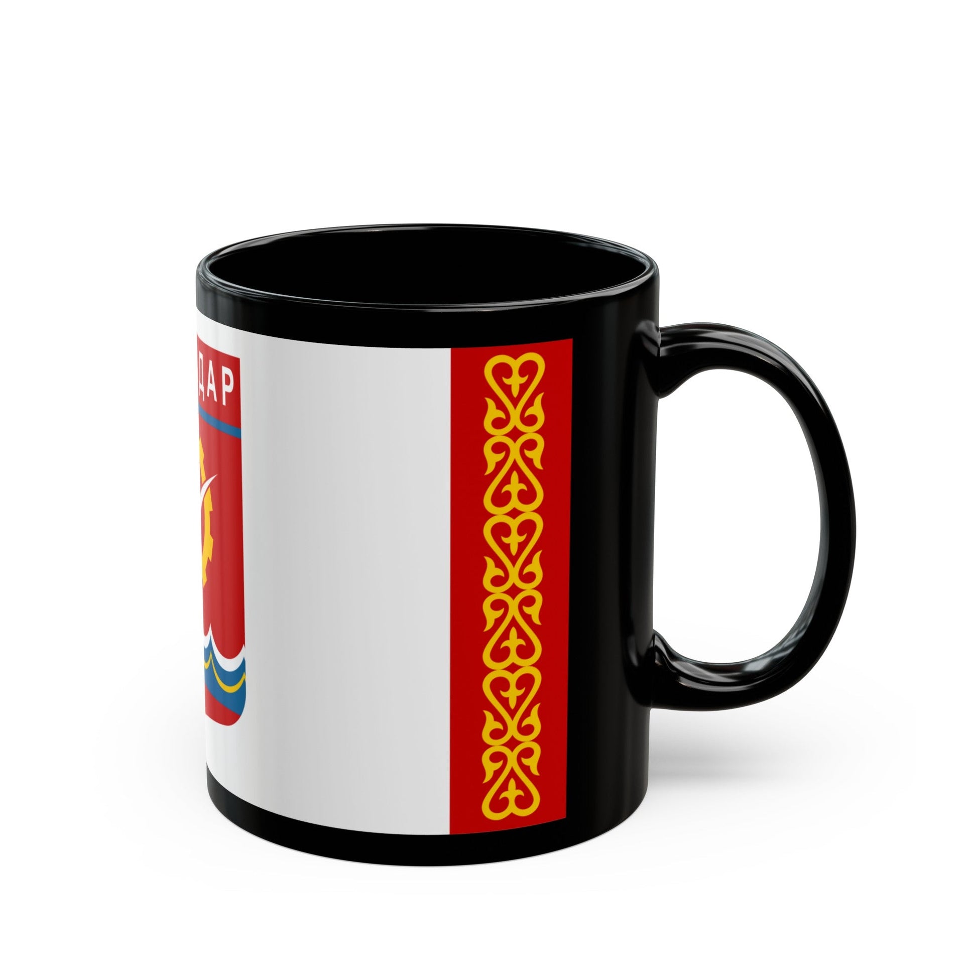 Flag of Pavlodar Kazakhstan - Black Coffee Mug-The Sticker Space