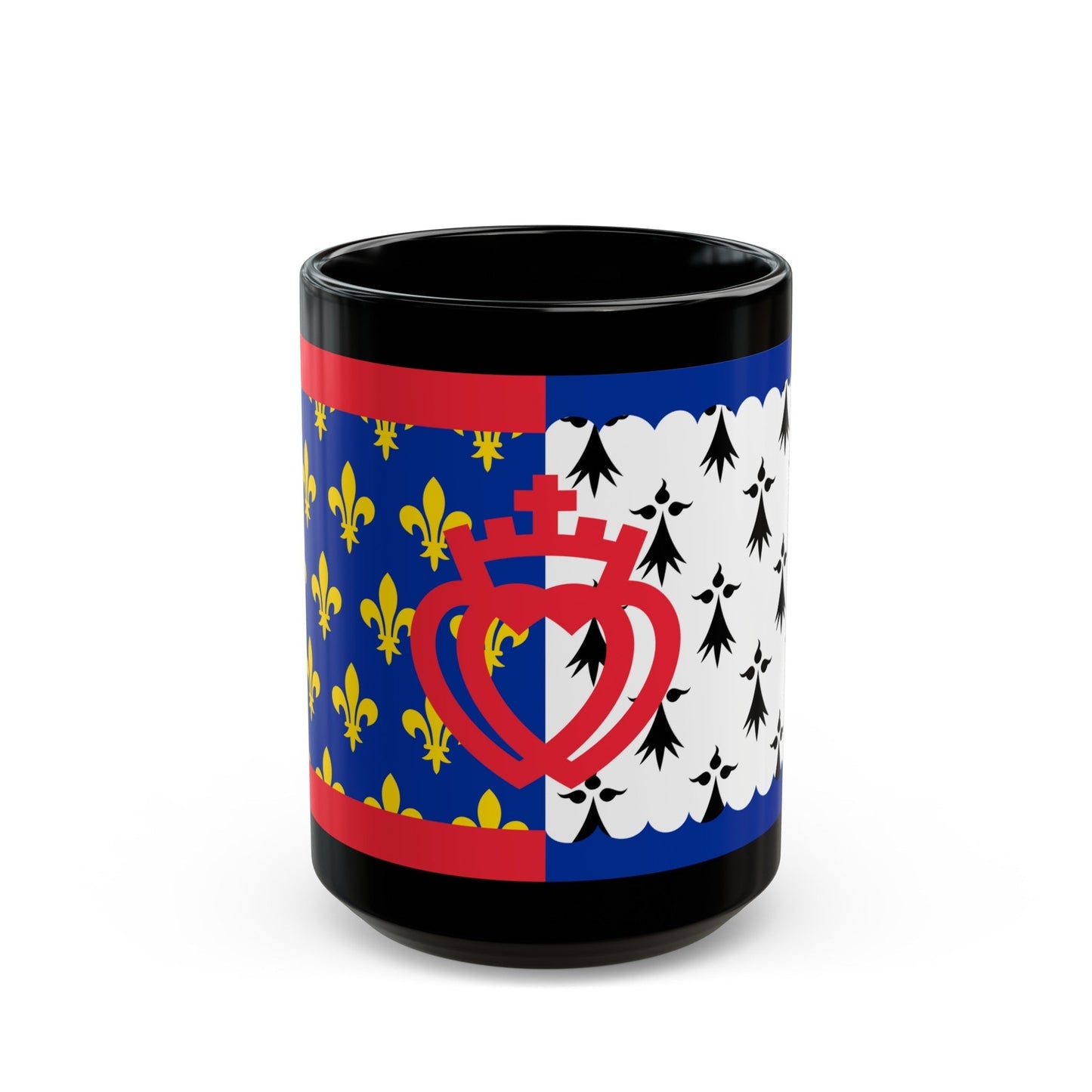 Flag of Pays de la Loire France - Black Coffee Mug-15oz-The Sticker Space