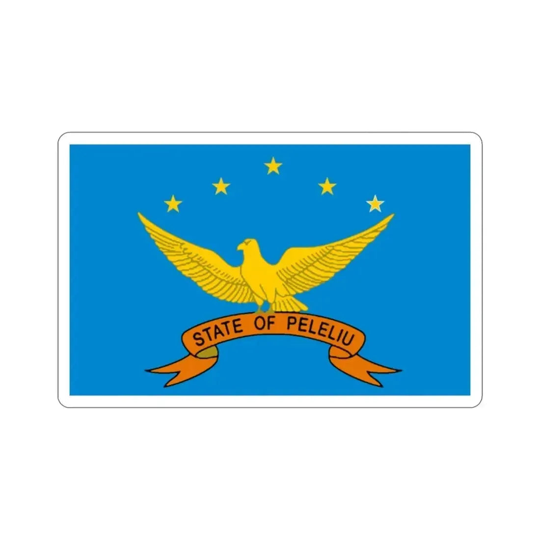 Flag of Peleliu Palau STICKER Vinyl Die-Cut Decal 2 Inch - The Sticker Space