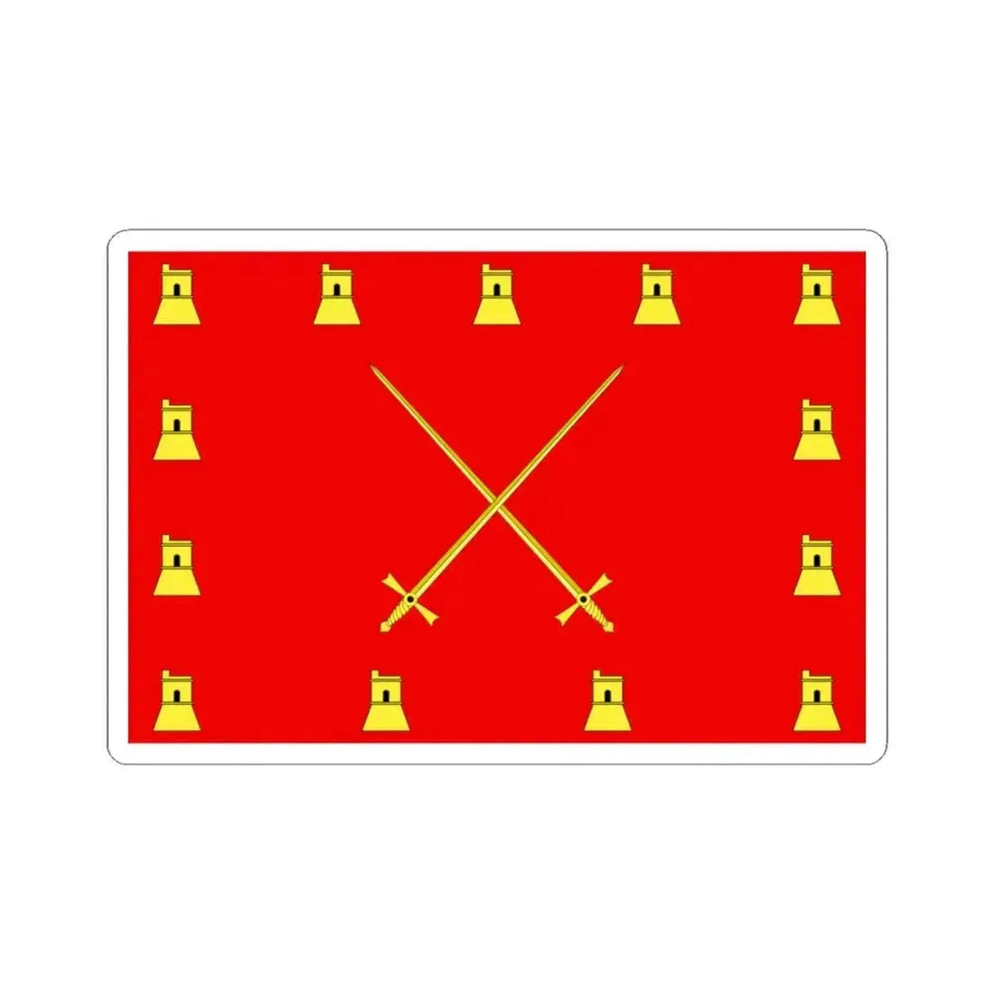 Flag of Pembroke Malta - STICKER Vinyl Kiss-Cut Decal 4 Inch White - The Sticker Space