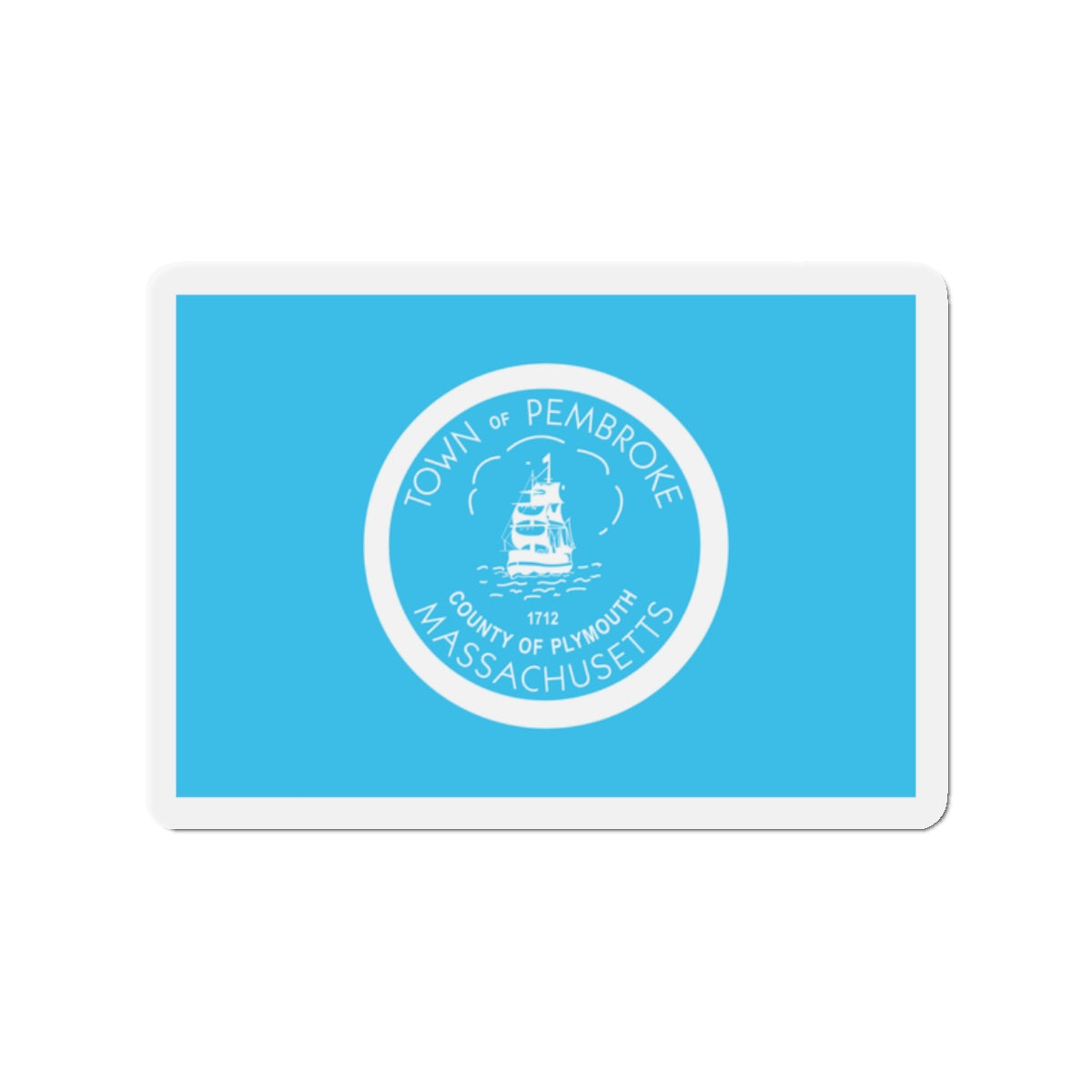 Flag of Pembroke Massachusetts - Die-Cut Magnet-2" x 2"-The Sticker Space