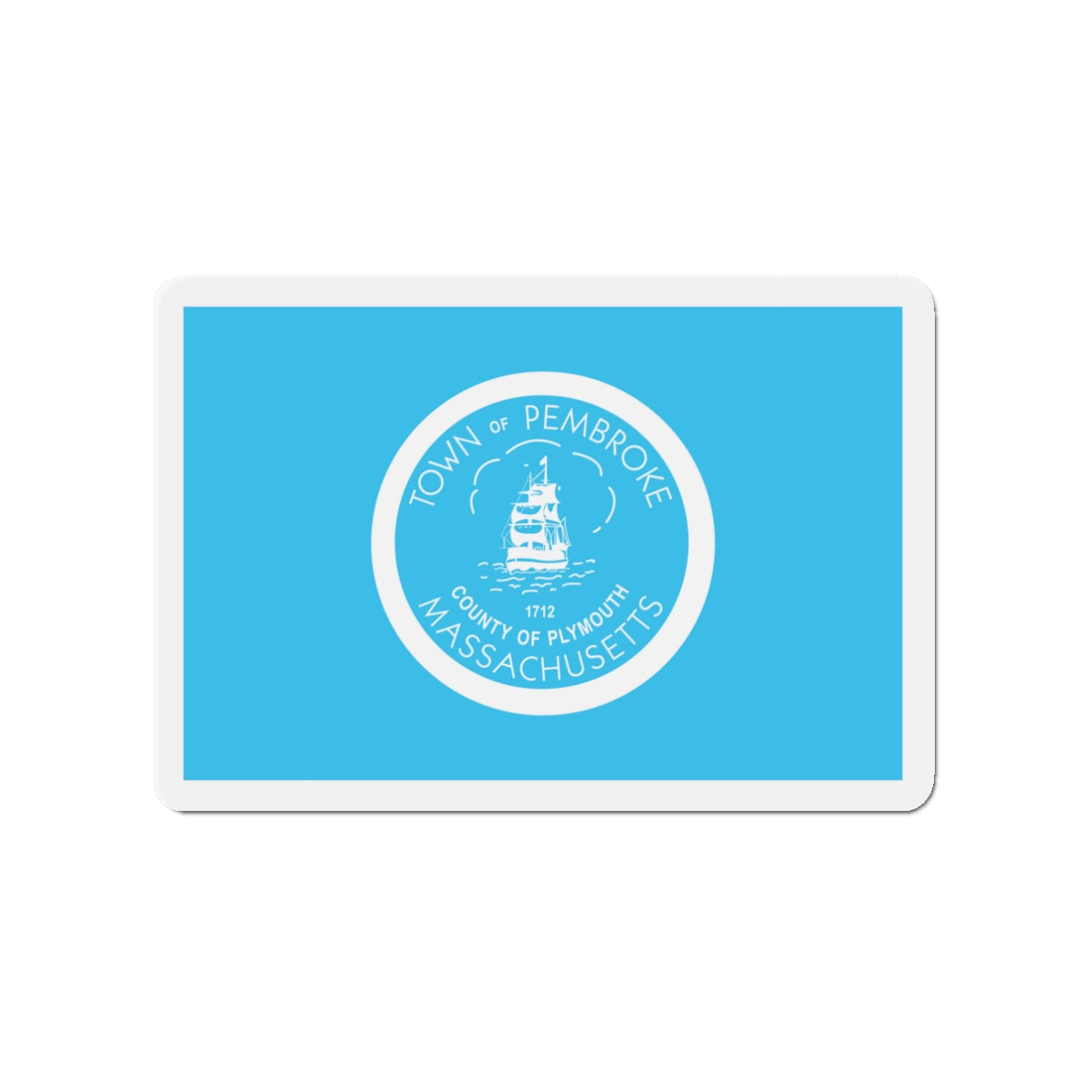 Flag of Pembroke Massachusetts - Die-Cut Magnet-3" x 3"-The Sticker Space