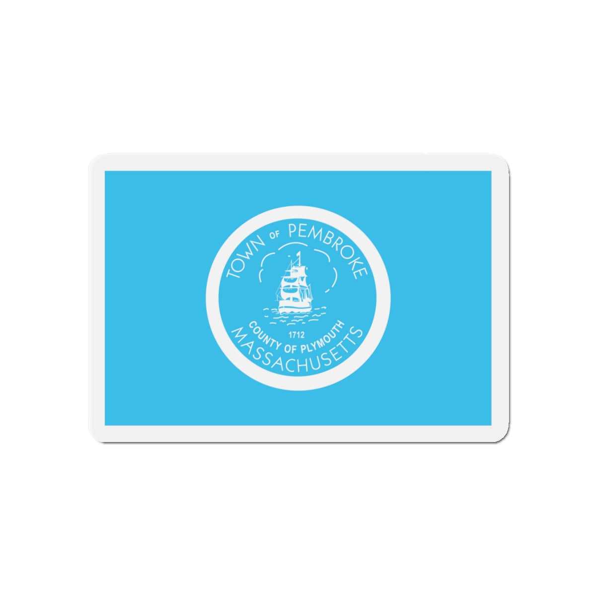 Flag of Pembroke Massachusetts - Die-Cut Magnet-4" x 4"-The Sticker Space