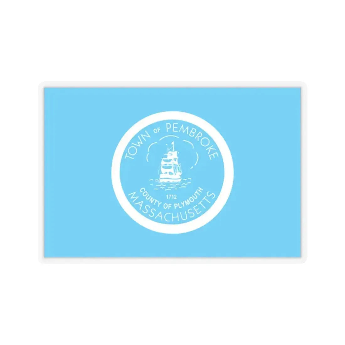 Flag of Pembroke, Massachusetts - STICKER Vinyl Kiss-Cut Decal 2 Inch Transparent - The Sticker Space
