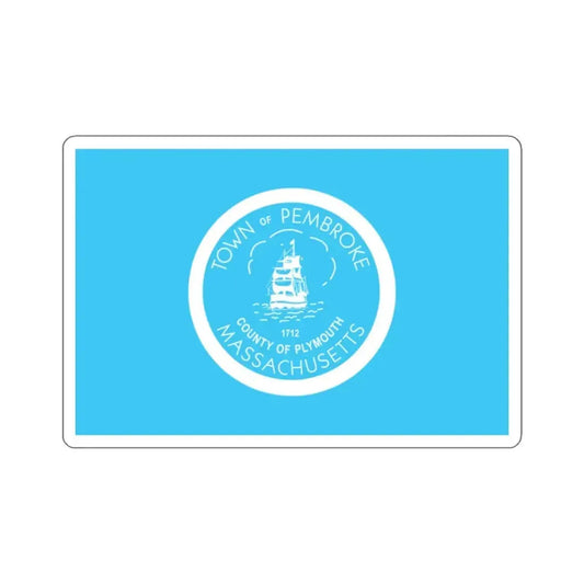 Flag of Pembroke, Massachusetts - STICKER Vinyl Kiss-Cut Decal 2 Inch White - The Sticker Space