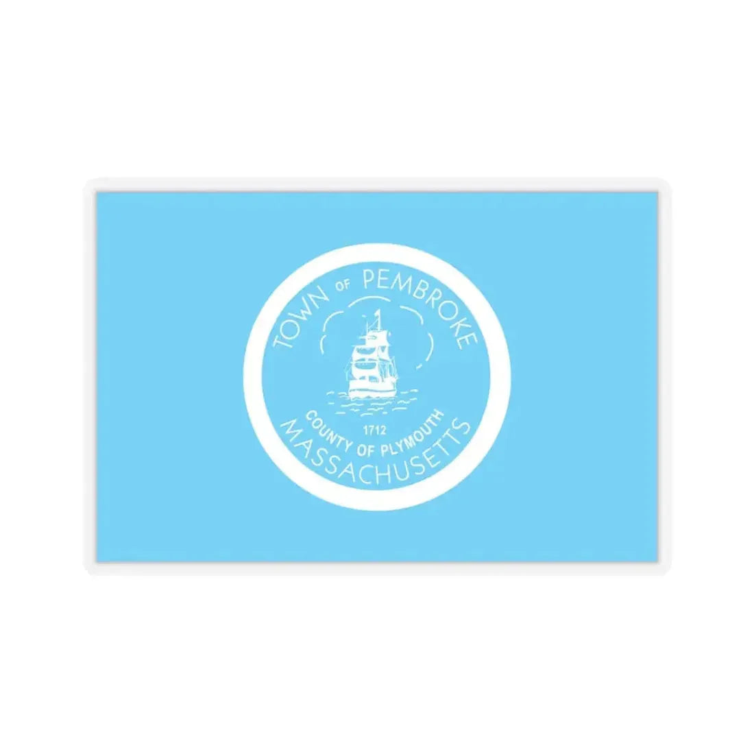 Flag of Pembroke, Massachusetts - STICKER Vinyl Kiss-Cut Decal 3 Inch Transparent - The Sticker Space