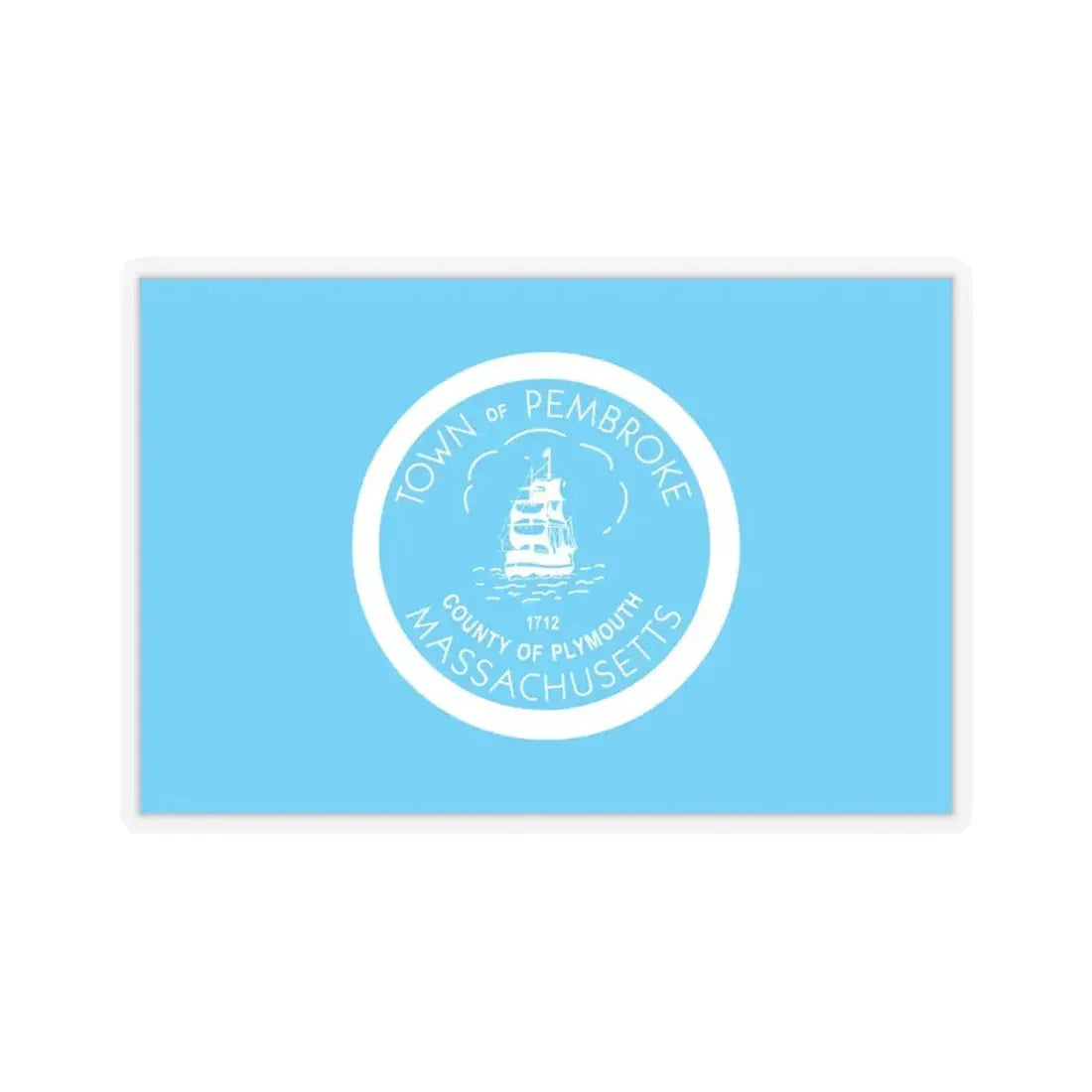 Flag of Pembroke, Massachusetts - STICKER Vinyl Kiss-Cut Decal 4 Inch Transparent - The Sticker Space