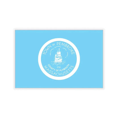 Flag of Pembroke, Massachusetts - STICKER Vinyl Kiss-Cut Decal 4 Inch Transparent - The Sticker Space