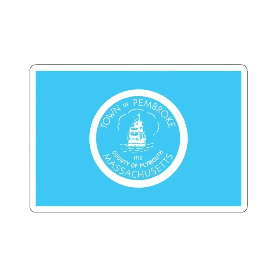 Flag of Pembroke, Massachusetts - STICKER Vinyl Kiss-Cut Decal 4 Inch White - The Sticker Space