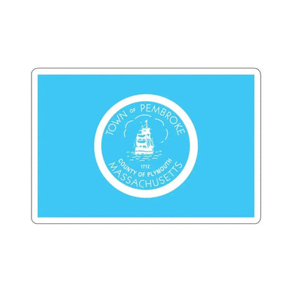 Flag of Pembroke, Massachusetts - STICKER Vinyl Kiss-Cut Decal 4 Inch White - The Sticker Space