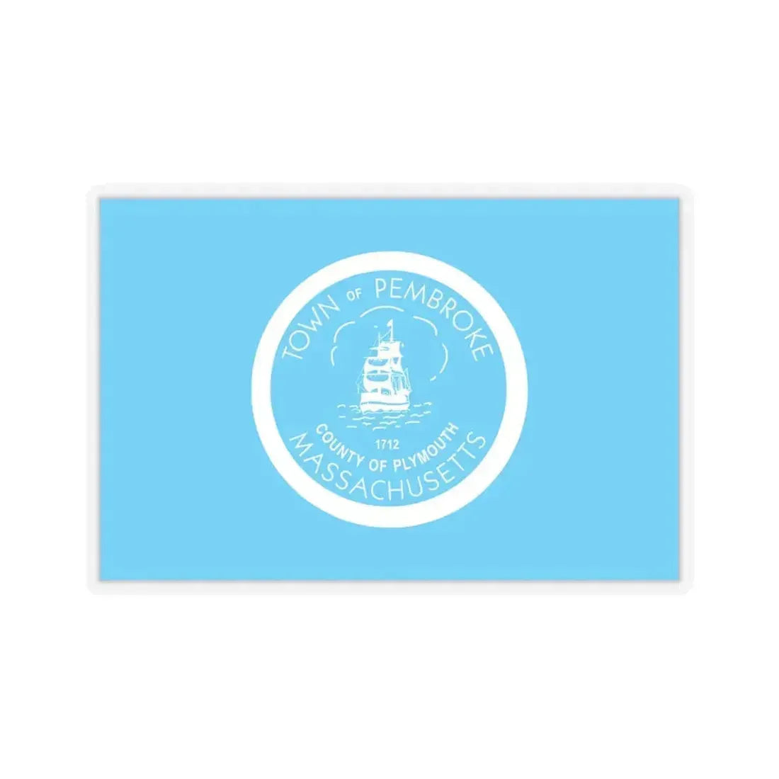 Flag of Pembroke, Massachusetts - STICKER Vinyl Kiss-Cut Decal 6 Inch Transparent - The Sticker Space