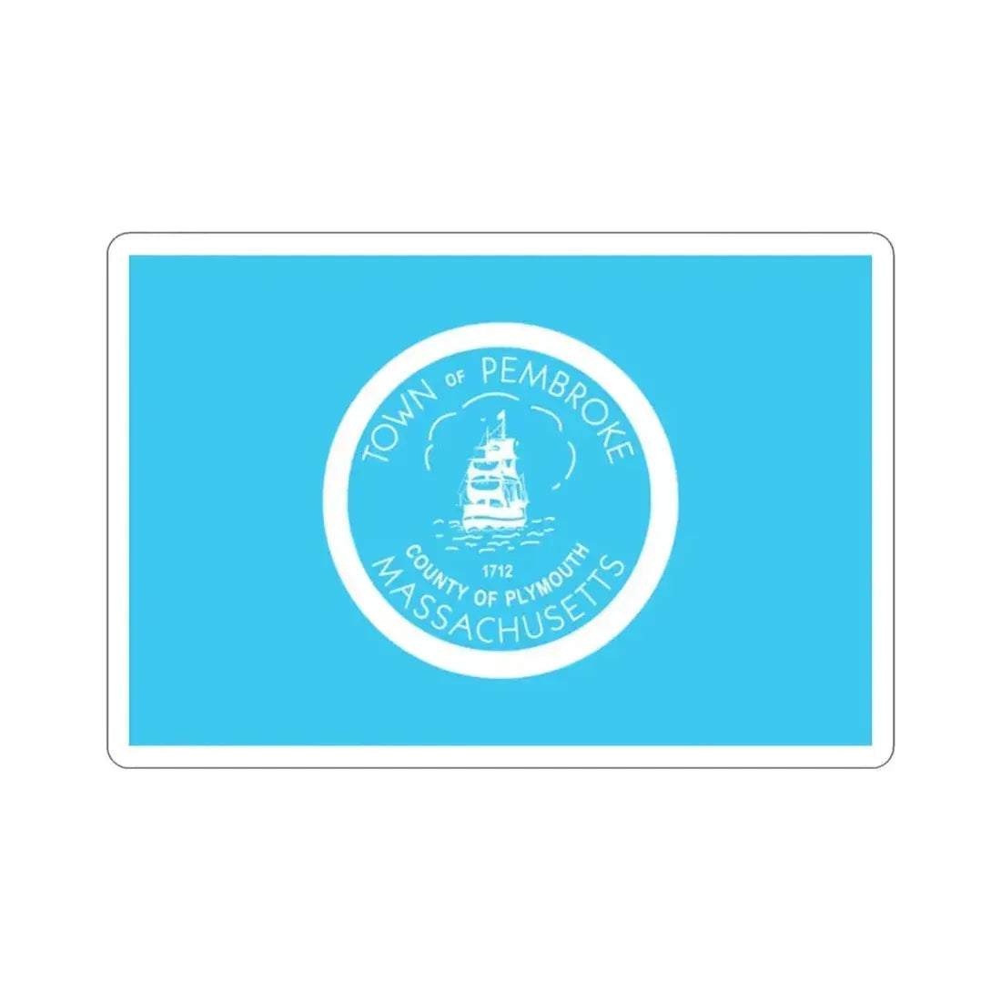 Flag of Pembroke Massachusetts USA STICKER Vinyl Die-Cut Decal 2 Inch - The Sticker Space