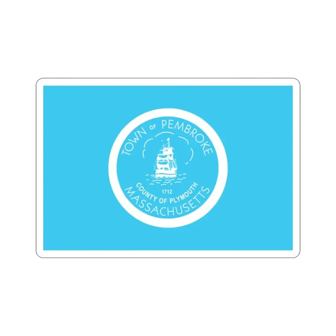 Flag of Pembroke Massachusetts USA STICKER Vinyl Die-Cut Decal 2 Inch - The Sticker Space