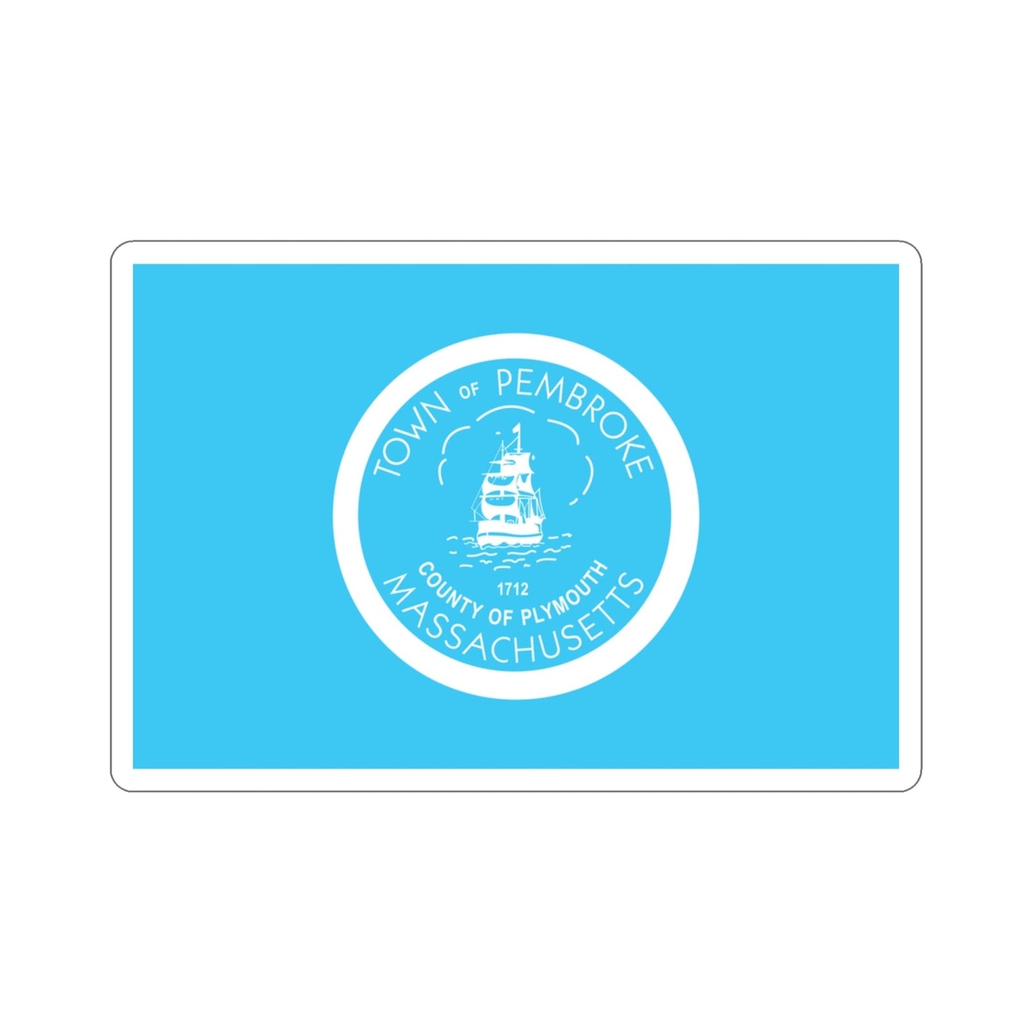 Flag of Pembroke Massachusetts USA STICKER Vinyl Die-Cut Decal-3 Inch-The Sticker Space