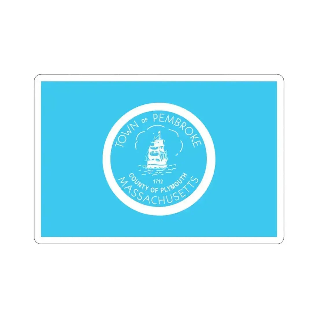 Flag of Pembroke Massachusetts USA STICKER Vinyl Die-Cut Decal 3 Inch - The Sticker Space