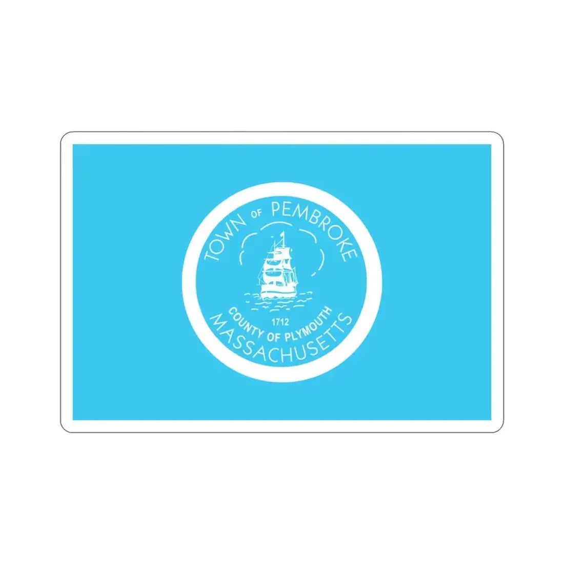 Flag of Pembroke Massachusetts USA STICKER Vinyl Die-Cut Decal 3 Inch - The Sticker Space