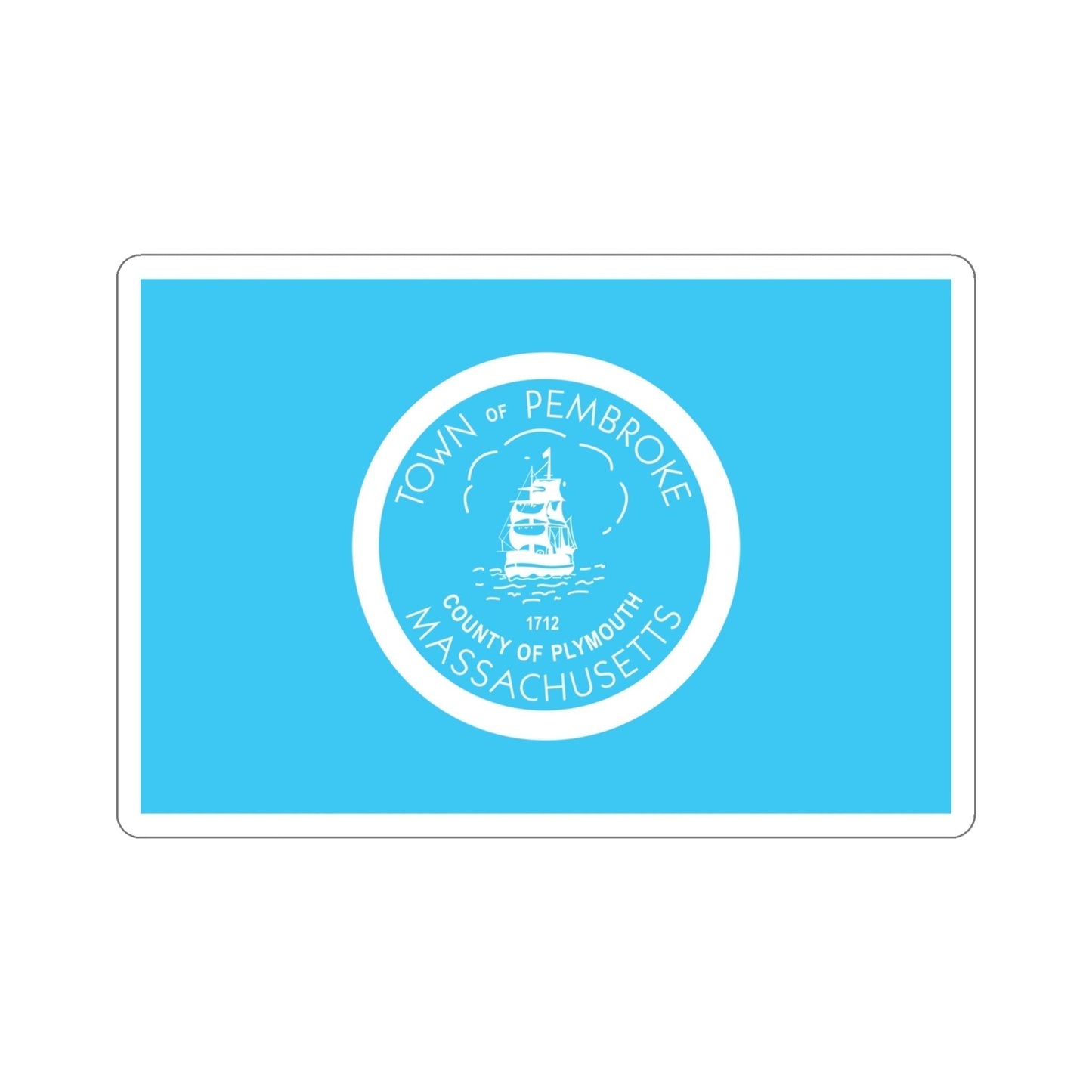 Flag of Pembroke Massachusetts USA STICKER Vinyl Die-Cut Decal-4 Inch-The Sticker Space