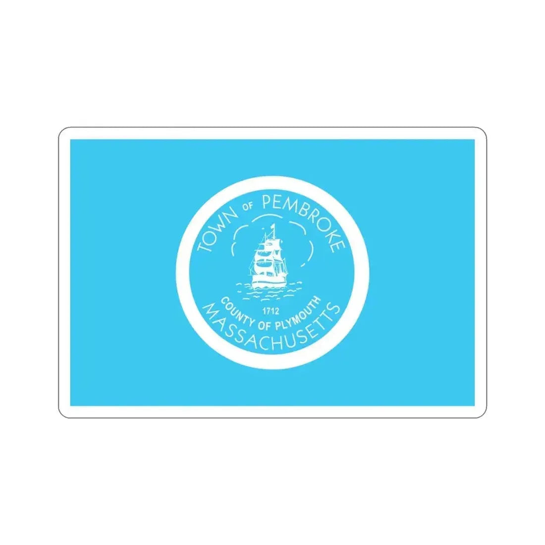 Flag of Pembroke Massachusetts USA STICKER Vinyl Die-Cut Decal 4 Inch - The Sticker Space