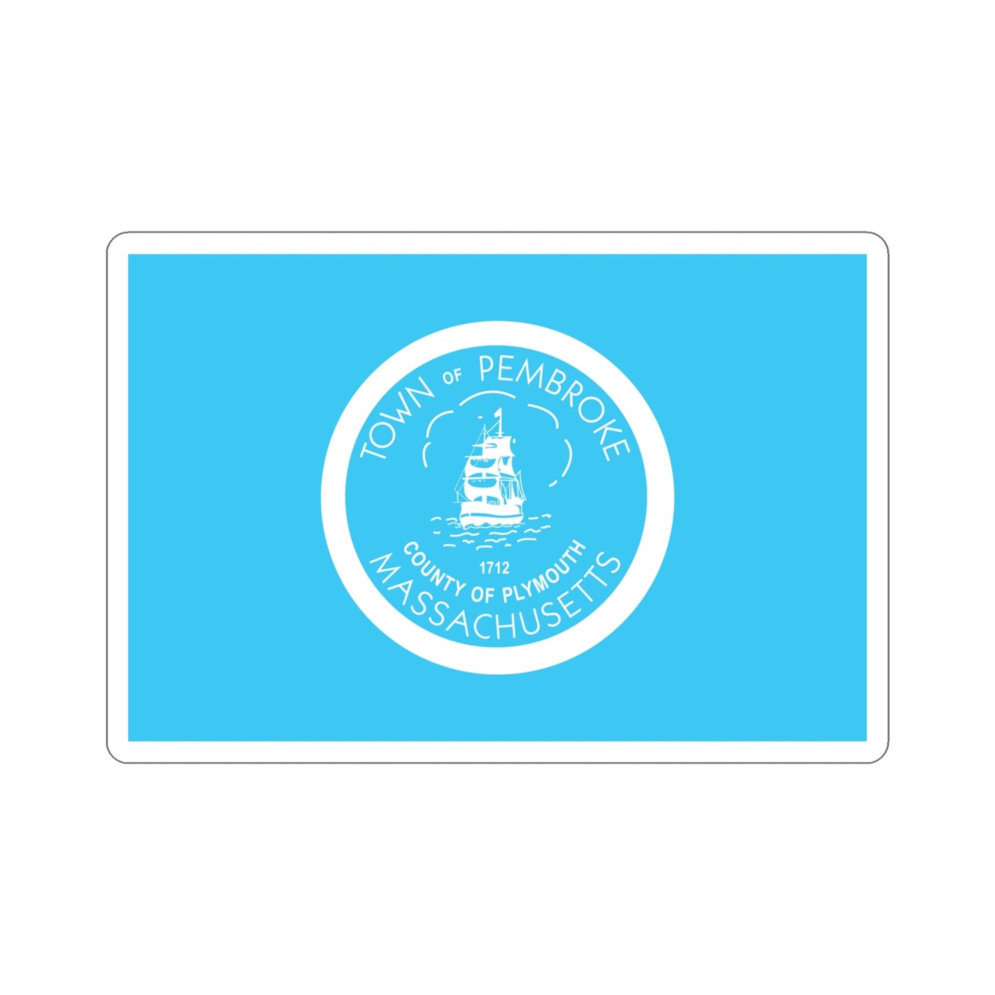 Flag of Pembroke Massachusetts USA STICKER Vinyl Die-Cut Decal-5 Inch-The Sticker Space