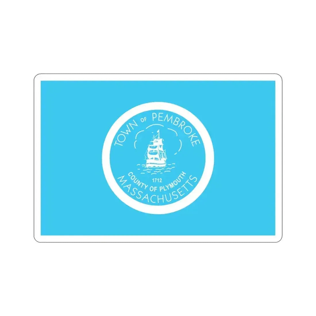 Flag of Pembroke Massachusetts USA STICKER Vinyl Die-Cut Decal 5 Inch - The Sticker Space