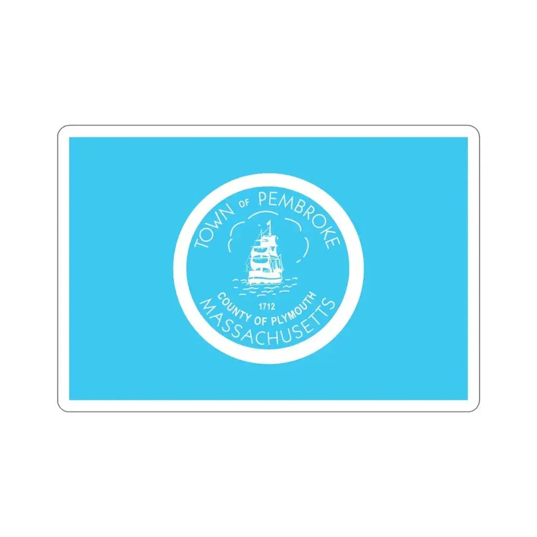 Flag of Pembroke Massachusetts USA STICKER Vinyl Die-Cut Decal 5 Inch - The Sticker Space