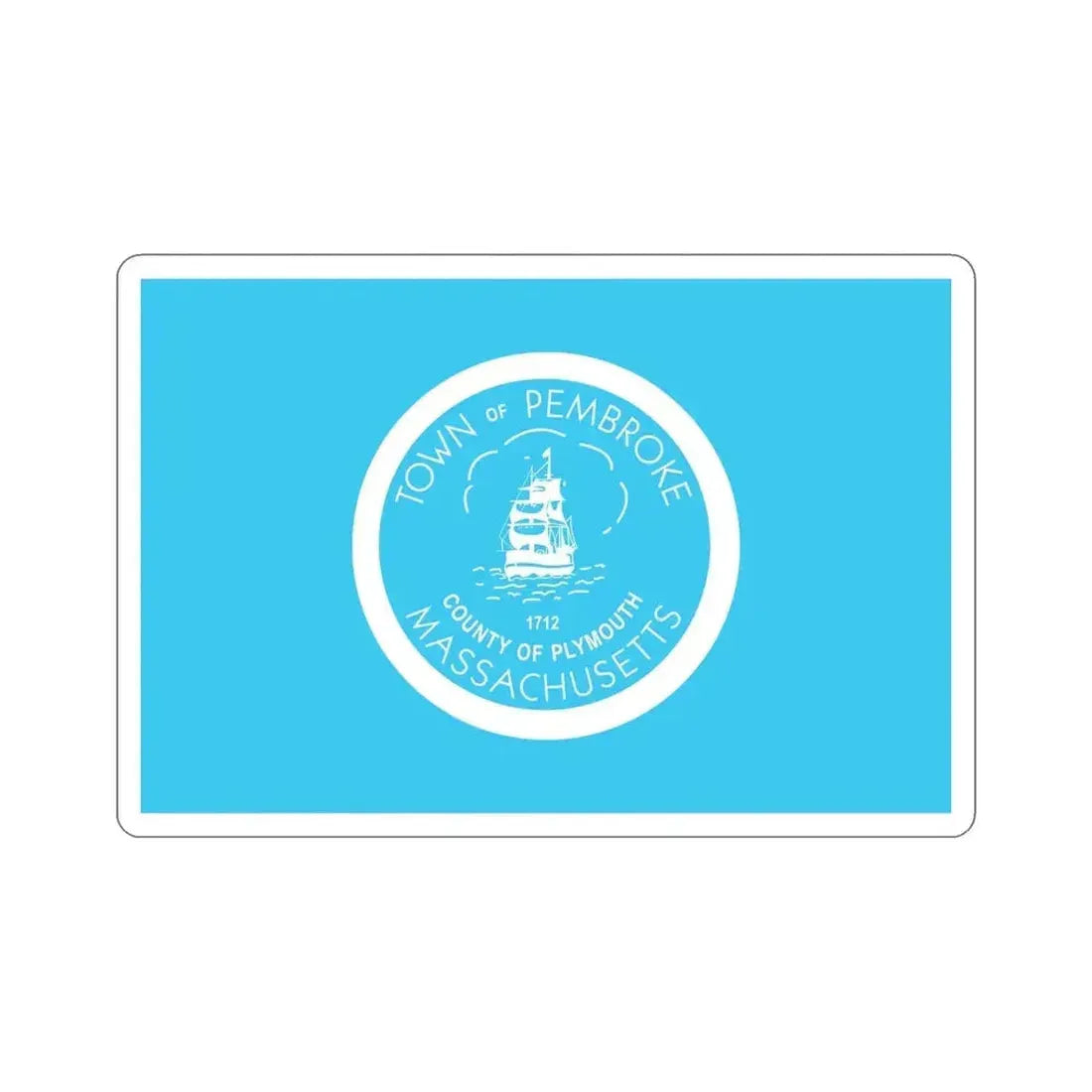 Flag of Pembroke Massachusetts USA STICKER Vinyl Die-Cut Decal - The Sticker Space
