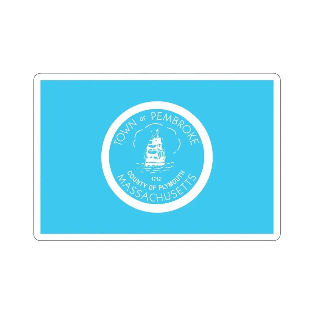 Flag of Pembroke Massachusetts USA STICKER Vinyl Die-Cut Decal - The Sticker Space