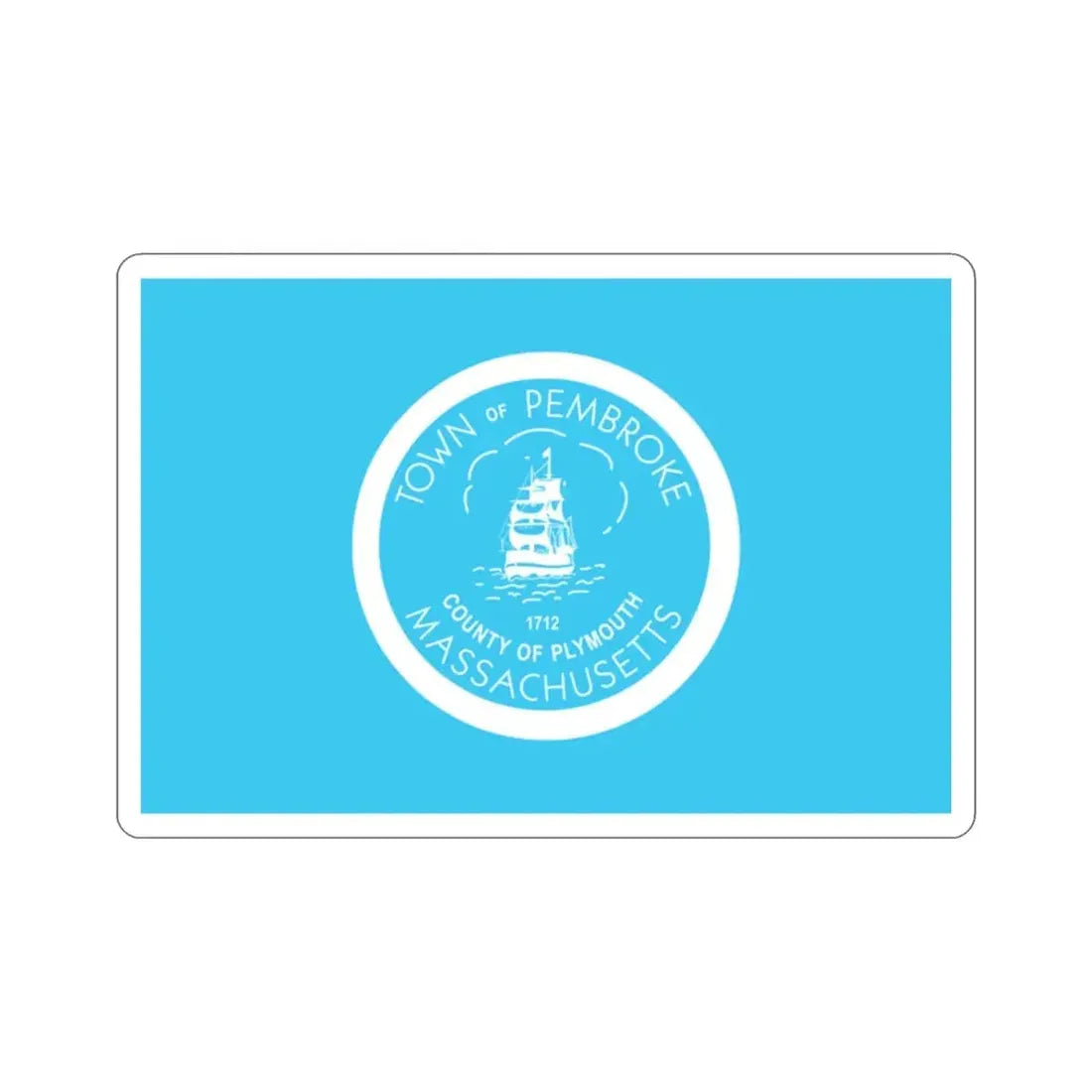 Flag of Pembroke Massachusetts USA STICKER Vinyl Die-Cut Decal - The Sticker Space