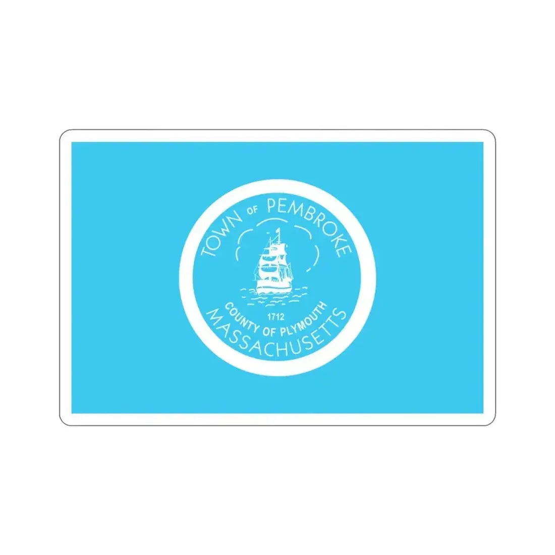 Flag of Pembroke Massachusetts USA STICKER Vinyl Die-Cut Decal - The Sticker Space