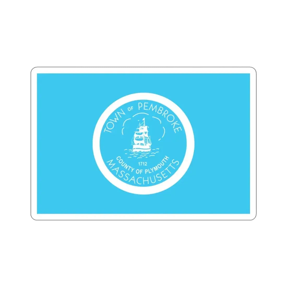 Flag of Pembroke Massachusetts USA STICKER Vinyl Die-Cut Decal - The Sticker Space
