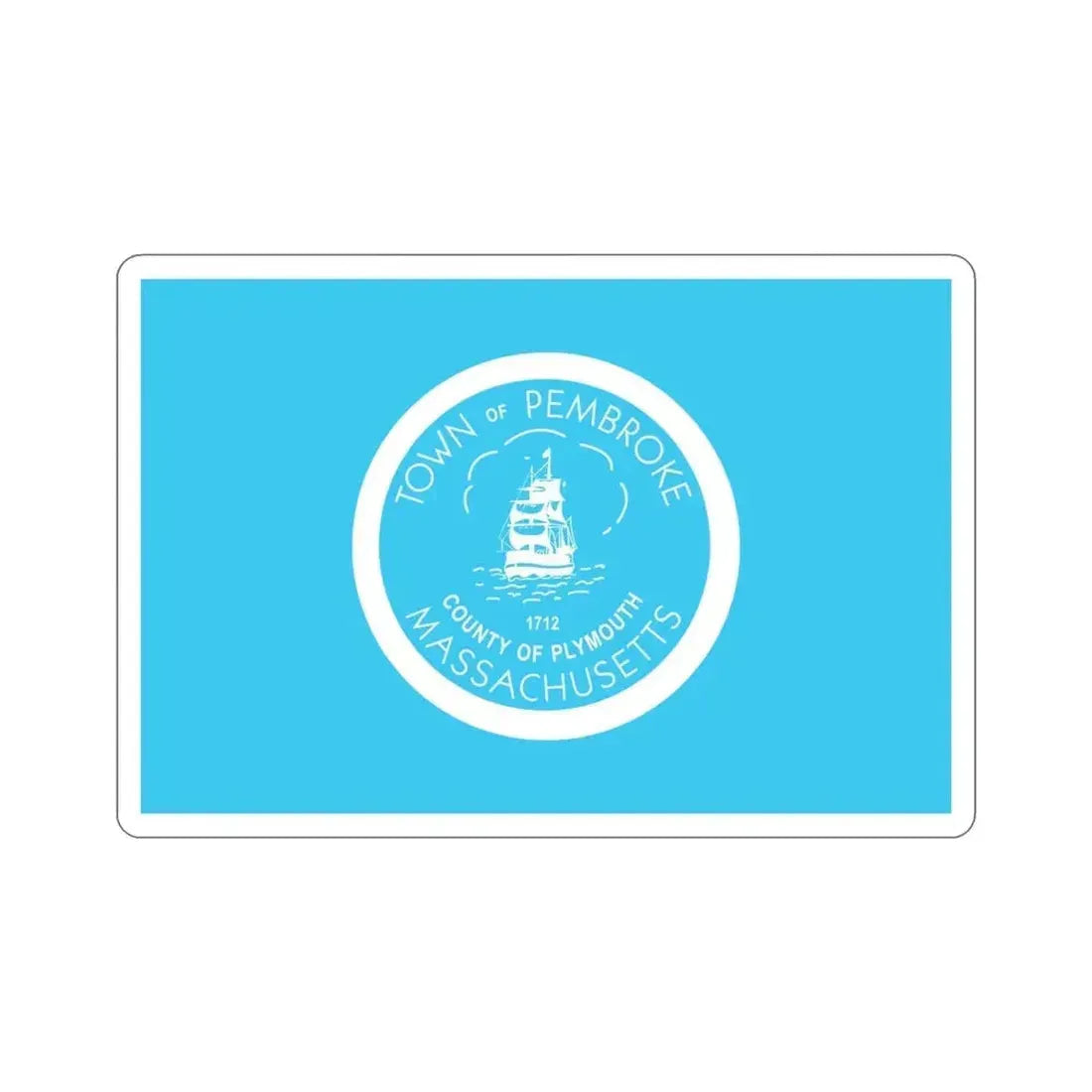 Flag of Pembroke Massachusetts USA STICKER Vinyl Die-Cut Decal - The Sticker Space