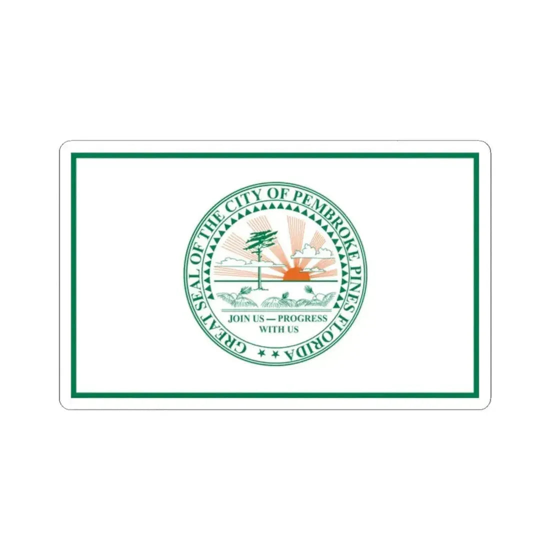 Flag of Pembroke Pines Florida (United States) STICKER Vinyl Kiss-Cut Decal 2 Inch White - The Sticker Space