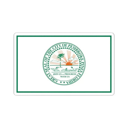Flag of Pembroke Pines Florida (United States) STICKER Vinyl Kiss-Cut Decal 2 Inch White - The Sticker Space