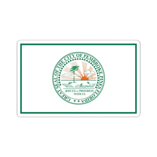 Flag of Pembroke Pines Florida (United States) STICKER Vinyl Kiss-Cut Decal 2 Inch White - The Sticker Space