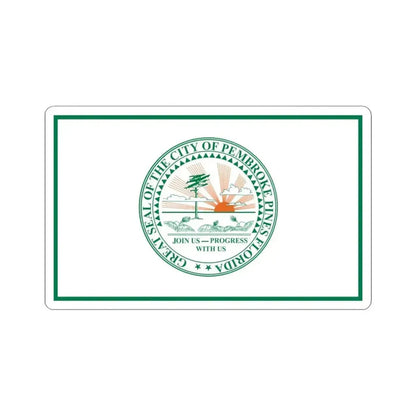 Flag of Pembroke Pines Florida (United States) STICKER Vinyl Kiss-Cut Decal 3 Inch White - The Sticker Space