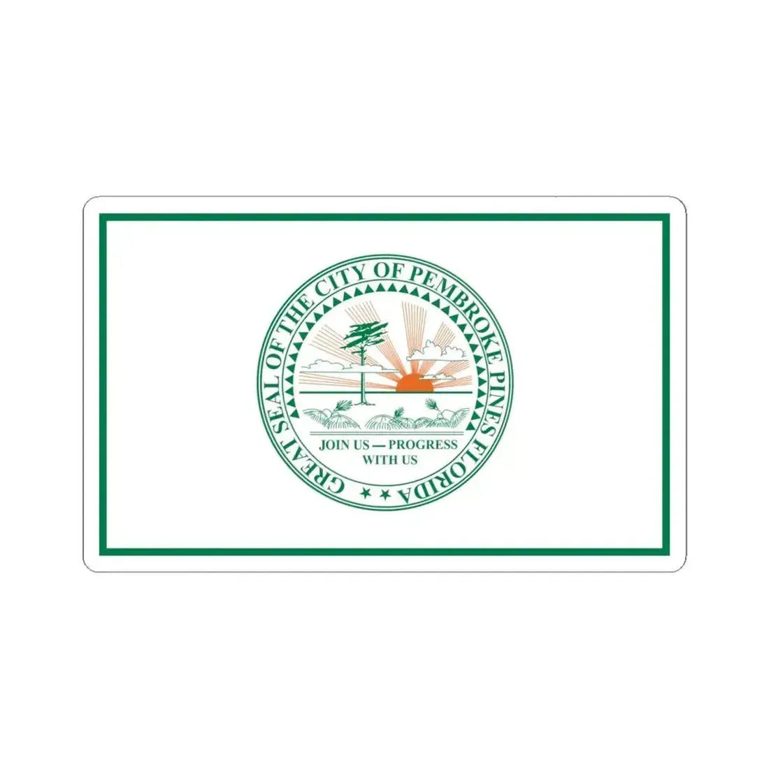 Flag of Pembroke Pines Florida (United States) STICKER Vinyl Kiss-Cut Decal 6 Inch White - The Sticker Space