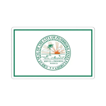 Flag of Pembroke Pines Florida (United States) STICKER Vinyl Kiss-Cut Decal 6 Inch White - The Sticker Space