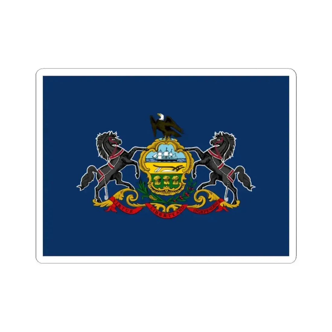 Flag of Pennsylvania (United States) STICKER Vinyl Kiss-Cut Decal 2 Inch White - The Sticker Space