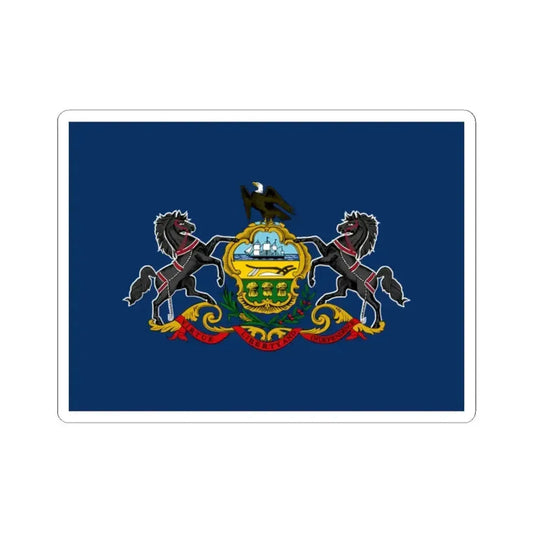 Flag of Pennsylvania (United States) STICKER Vinyl Kiss-Cut Decal 2 Inch White - The Sticker Space