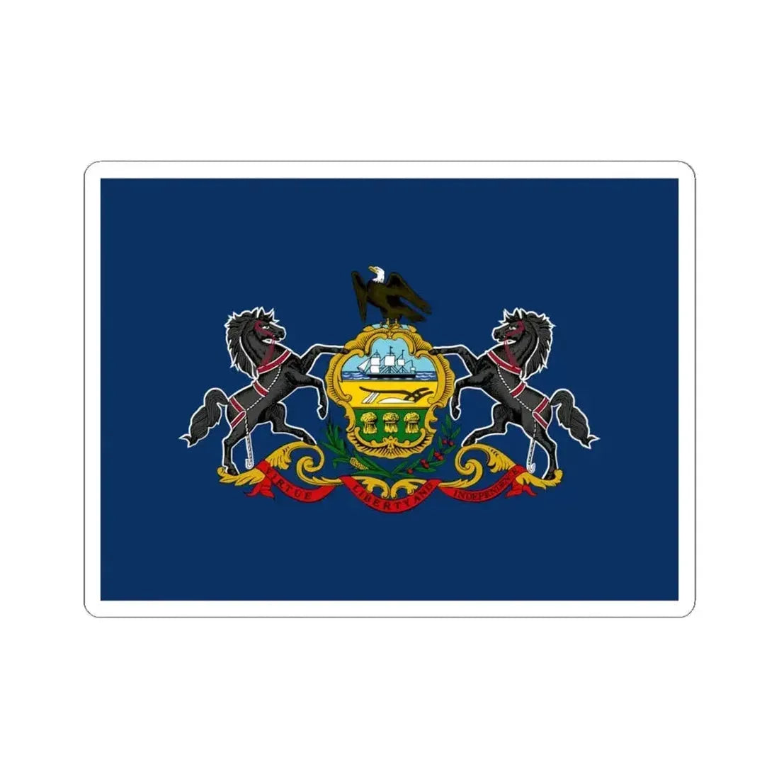 Flag of Pennsylvania (United States) STICKER Vinyl Kiss-Cut Decal 4 Inch White - The Sticker Space