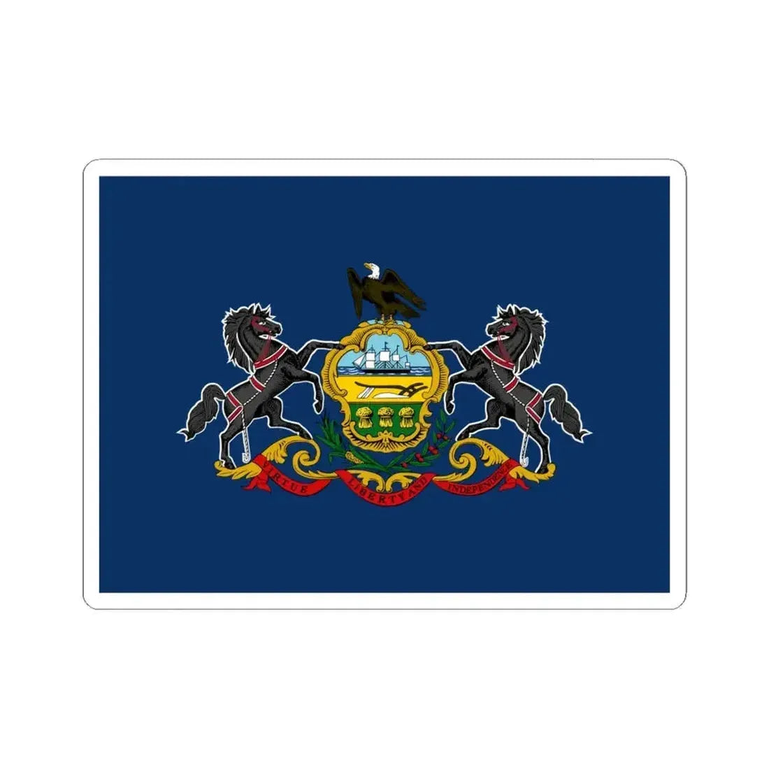 Flag of Pennsylvania (United States) STICKER Vinyl Kiss-Cut Decal 6 Inch White - The Sticker Space