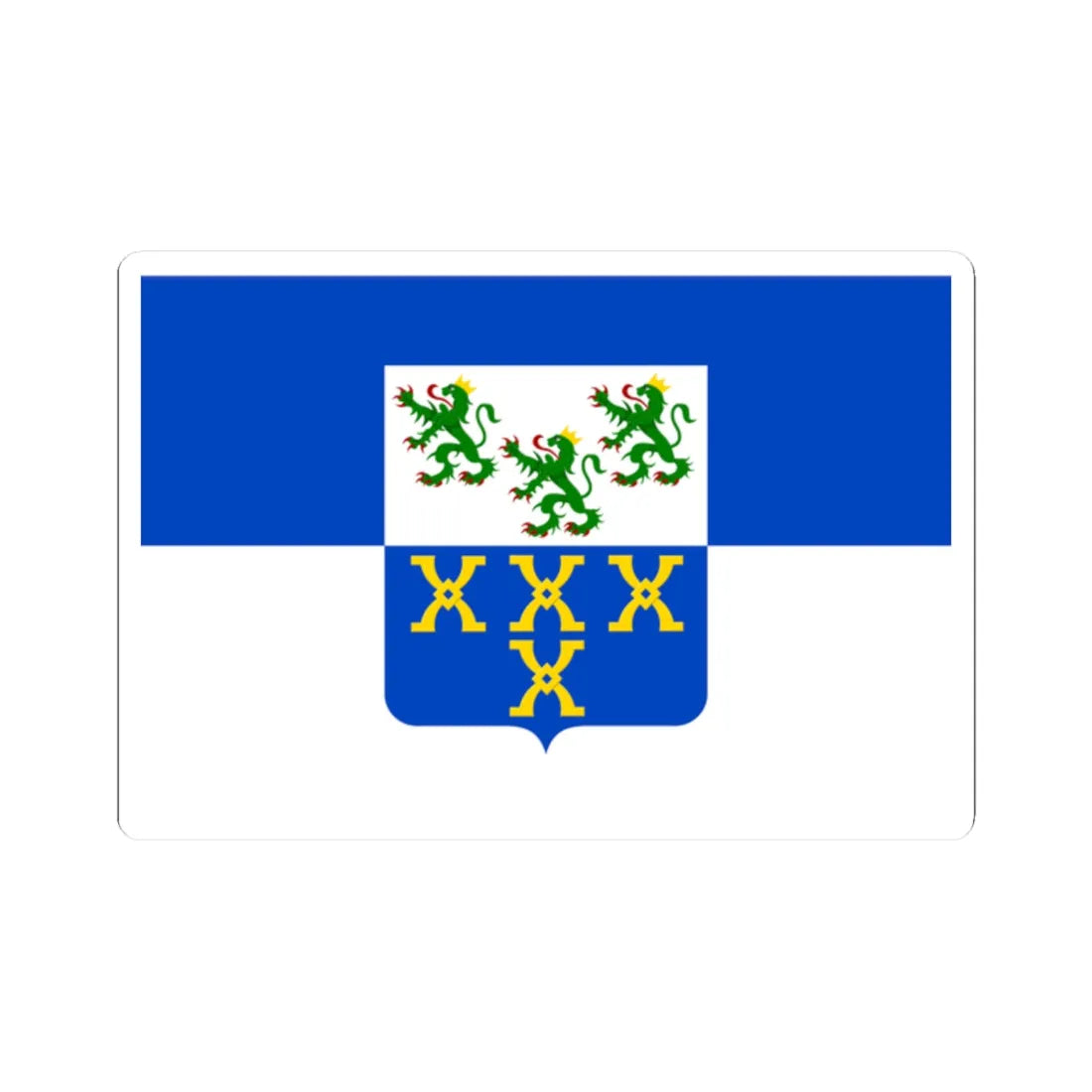 Flag of Pepinster (Belgium) (Coat of Arms) STICKER Vinyl Kiss-Cut Decal 2 Inch White - The Sticker Space