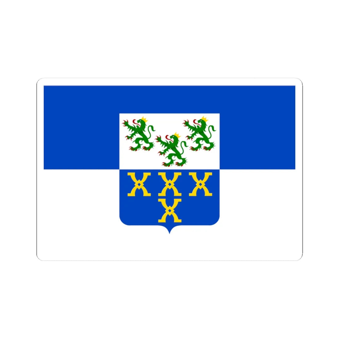 Flag of Pepinster (Belgium) (Coat of Arms) STICKER Vinyl Kiss-Cut Decal 3 Inch White - The Sticker Space